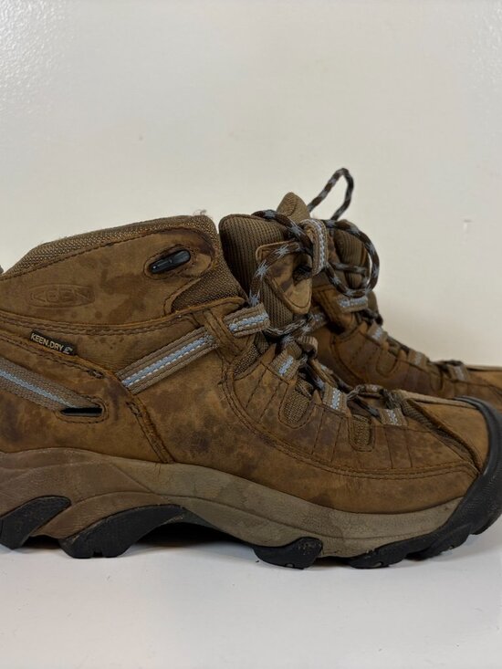 Keen Targhee II Hiking Boots Womens Size 8 Brown Blue Leather Waterproof - Picture 3 of 6